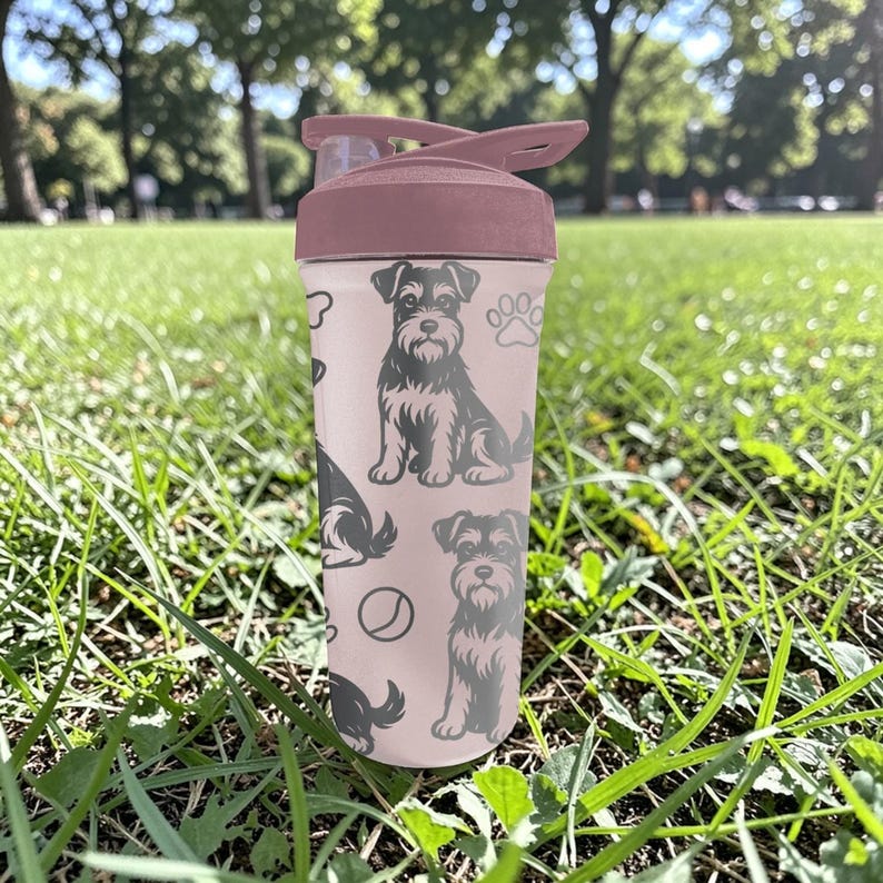 Mini Schnauzer BlenderBottle Shaker Cup – Graverad Hundförpackning – 740 ml Isolerat Rostfritt Stål – Present till Hundälskare bild 6