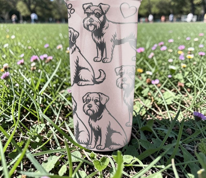 Schnauzer BlenderBottle Shaker Cup – Engraved Dog Wrap – 24oz Insulated Stainless Steel – Gift for Dog Lovers image 7