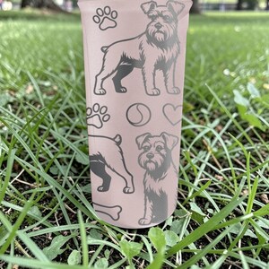 Schnauzer BlenderBottle Shaker Cup – Engraved Dog Wrap – 24oz Insulated Stainless Steel – Gift for Dog Lovers image 8