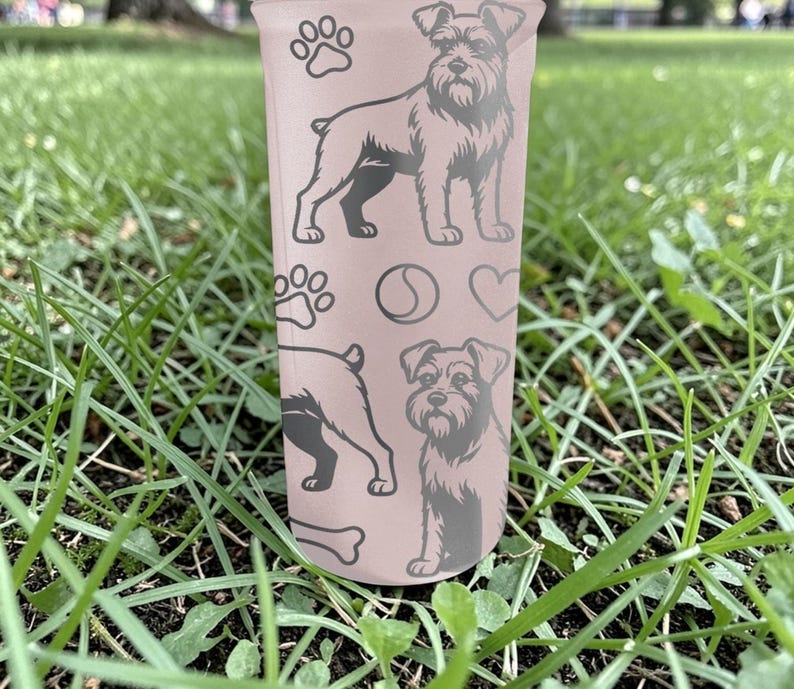Schnauzer BlenderBottle Shaker Cup – Engraved Dog Wrap – 24oz Insulated Stainless Steel – Gift for Dog Lovers image 8