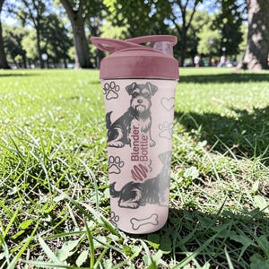 Mini Schnauzer BlenderBottle Shaker Cup – Graverad Hundförpackning – 740 ml Isolerat Rostfritt Stål – Present till Hundälskare bild 4