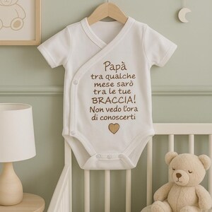 Body Compleanno Per Bambino/a: 'Buon 30° Compleanno Papà' O Personalizzato, 100% Cotone - Foto 4