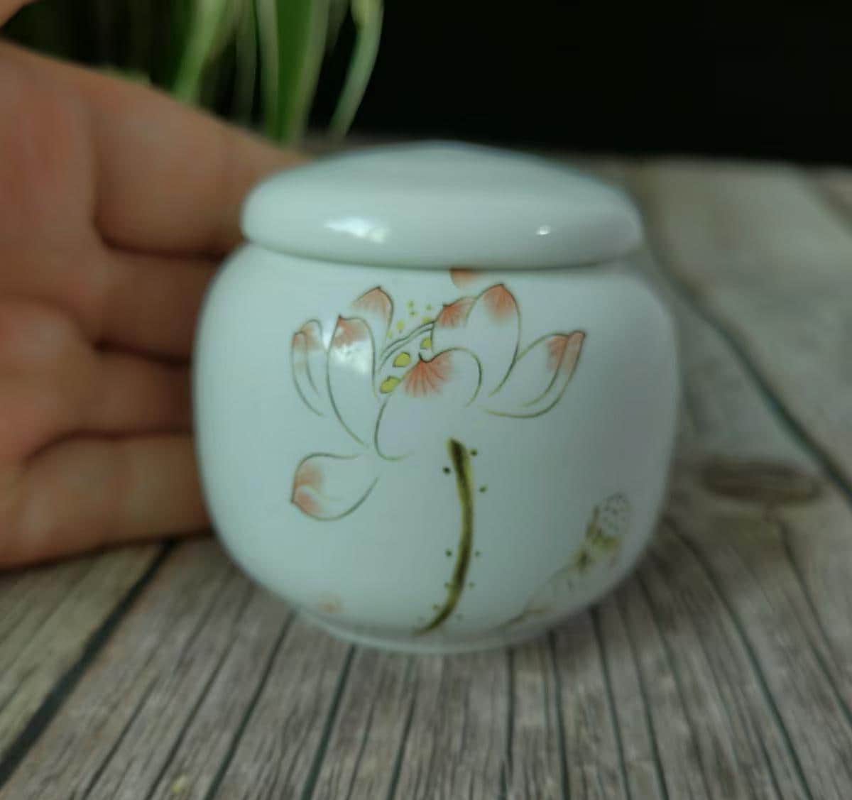 お茶入れ ロータス 銅 七宝