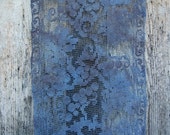 indigo hand dyed vintage lace table runner