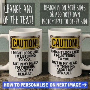 Renault Mug - Gift for a motoring enthusiast - Can be personalised