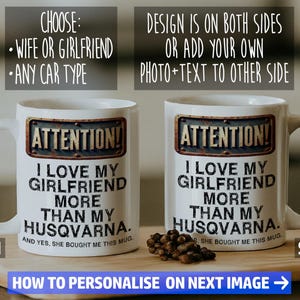 Husqvarna Mug - Gift for a motorcycle enthusiast - Can be personalised