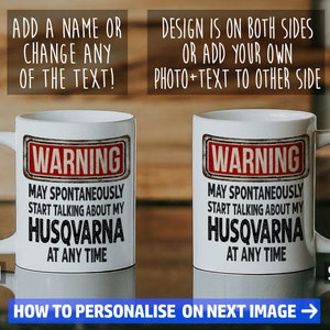 Husqvarna Mug - Gift for a motorcycle enthusiast - Can be personalised