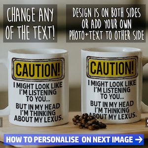Lexus Mug - Gift for a motoring enthusiast - Can be personalised