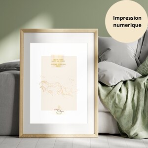 Old tiger in the snow drawing poster