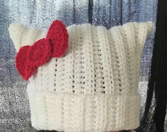 ♥️ HELLO KITTY x CA4LA CATS EAR KNITホワイト♥️ ♥️ HELLO KITTY x CA4LA CATS EAR KNITホワイト