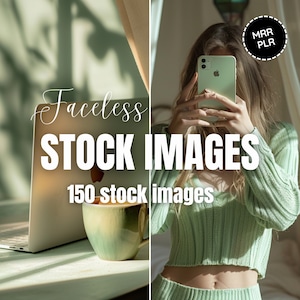 150 Faceless Marketing Stock images with Master Resell Rights | PLR MRR | Faceless Stock Photo Bundle | DFY | Boho Instagram Lifestyle image
