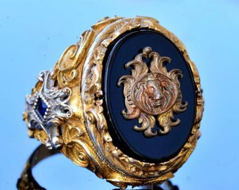 Powerful Arabic Genie Ring with Ifrit Spirit | خاتم السحر الأسود العربي Authentic Magical Djinn Ring for Protection, Wealth Power