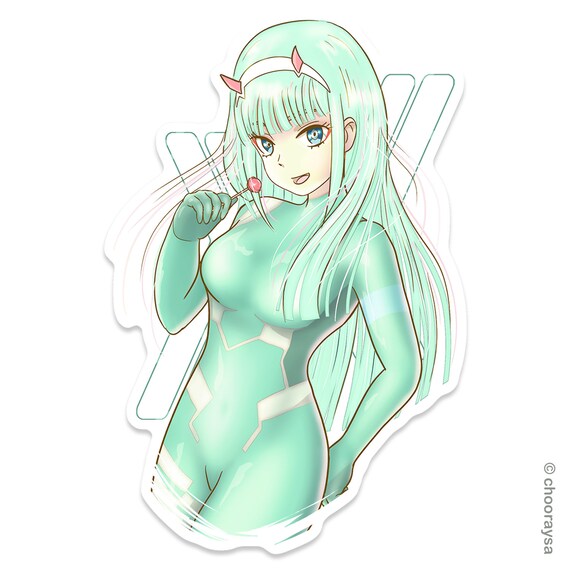 Minty anime girl illustration