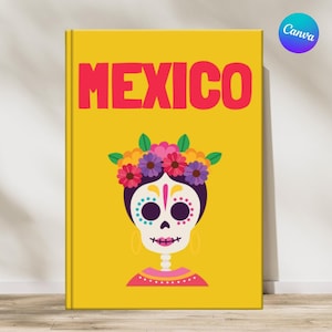 MEXICO Photo Album Template Assouline Style to download and personalize (book cover, Mexico map and interior photos)