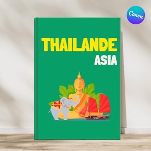 THAILAND Assouline Style Photo Album Template to download and personalize (book cover, Thailand map and interior photos)