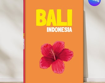 Modèle Album Photo BALI Style Assouline à télécharger et à personnaliser (couverture du livre, carte Bali et intérieur photos)