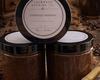 Espresso Yourself Coffee Sugar Scrub – Exfoliating Body Polish, Luxury Skincare