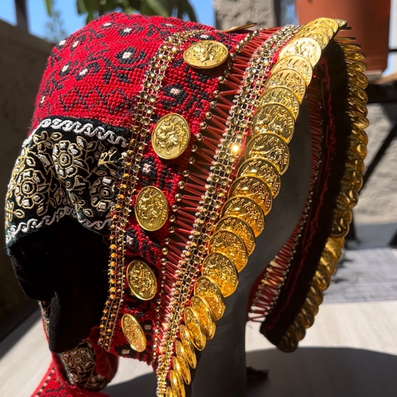 Palestinian Traditional Hand Embroidered Headpiece/waqa - Etsy