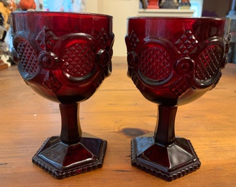 2 Vintage Christmas wine glasses Dark Red Wine Goblets Victorian Gothic Victorian Christmas wine glasses