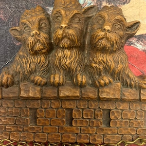 Vintage Scottish Terriers on Castle Wall Key Hook Leash Hook Dog lover Gift Scottie Dog Owner Gift Vintage Dog decor