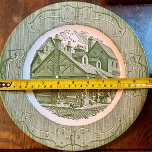 Vintage Green Transferware Plate Gallery Wall The Old Curiosity Shop Dinner Plate Spring Green Table Setting Antique Green Transferware image 6