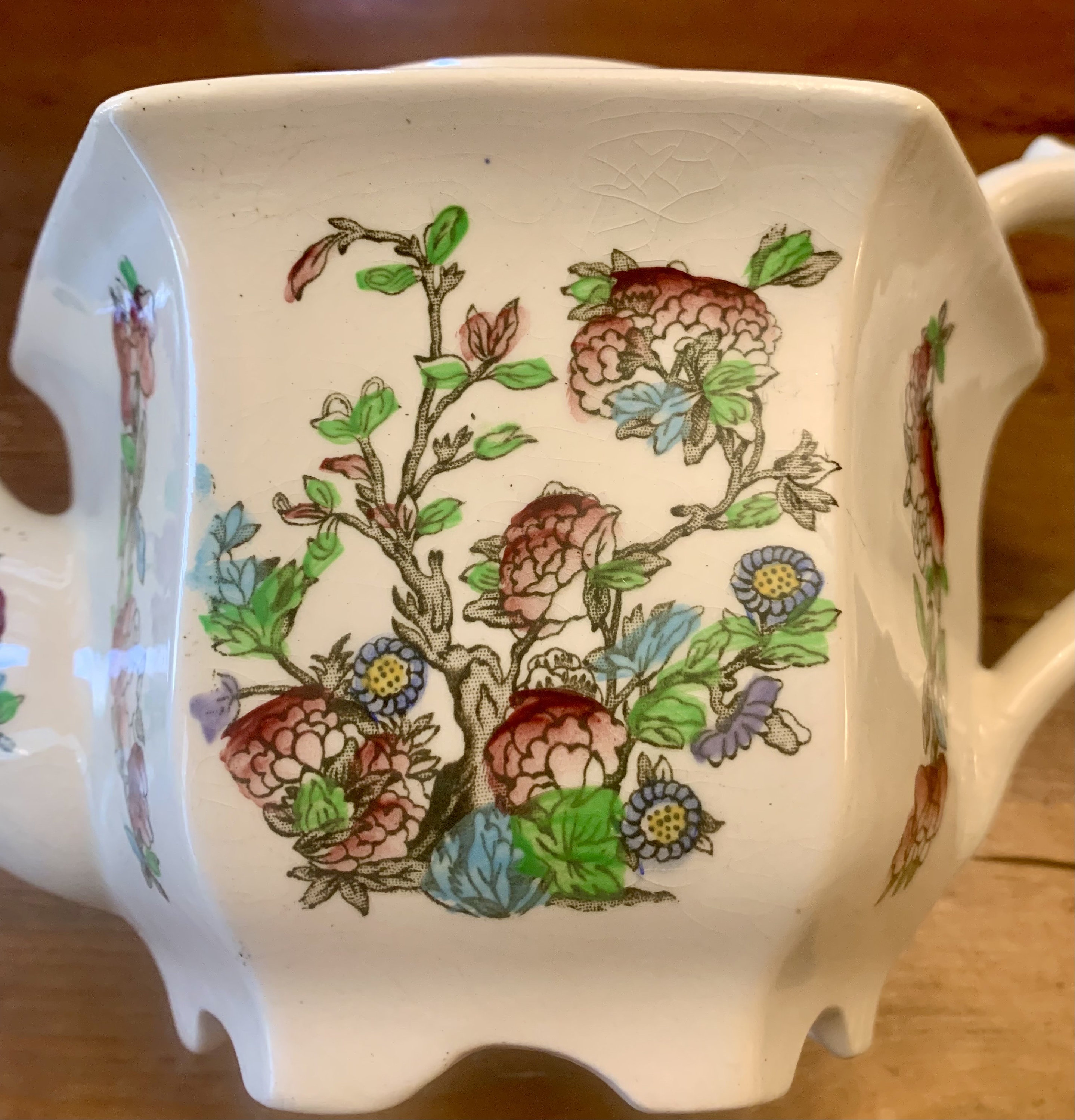 Vintage English Teapot India Tree Transferware Pattern Cottagecore Tea ...