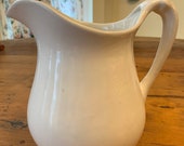 Antique Ironstone Pitcher Creamy Neutral Farmhouse Decor