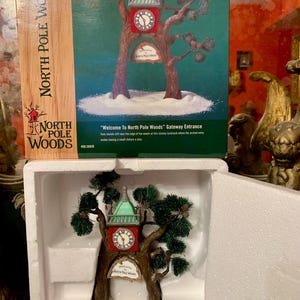 New in Box Department 56 Welcome to the North Pole Woods Gateway Sign  Vintage Christmas Decor Lighted Christmas Village House Dept 56