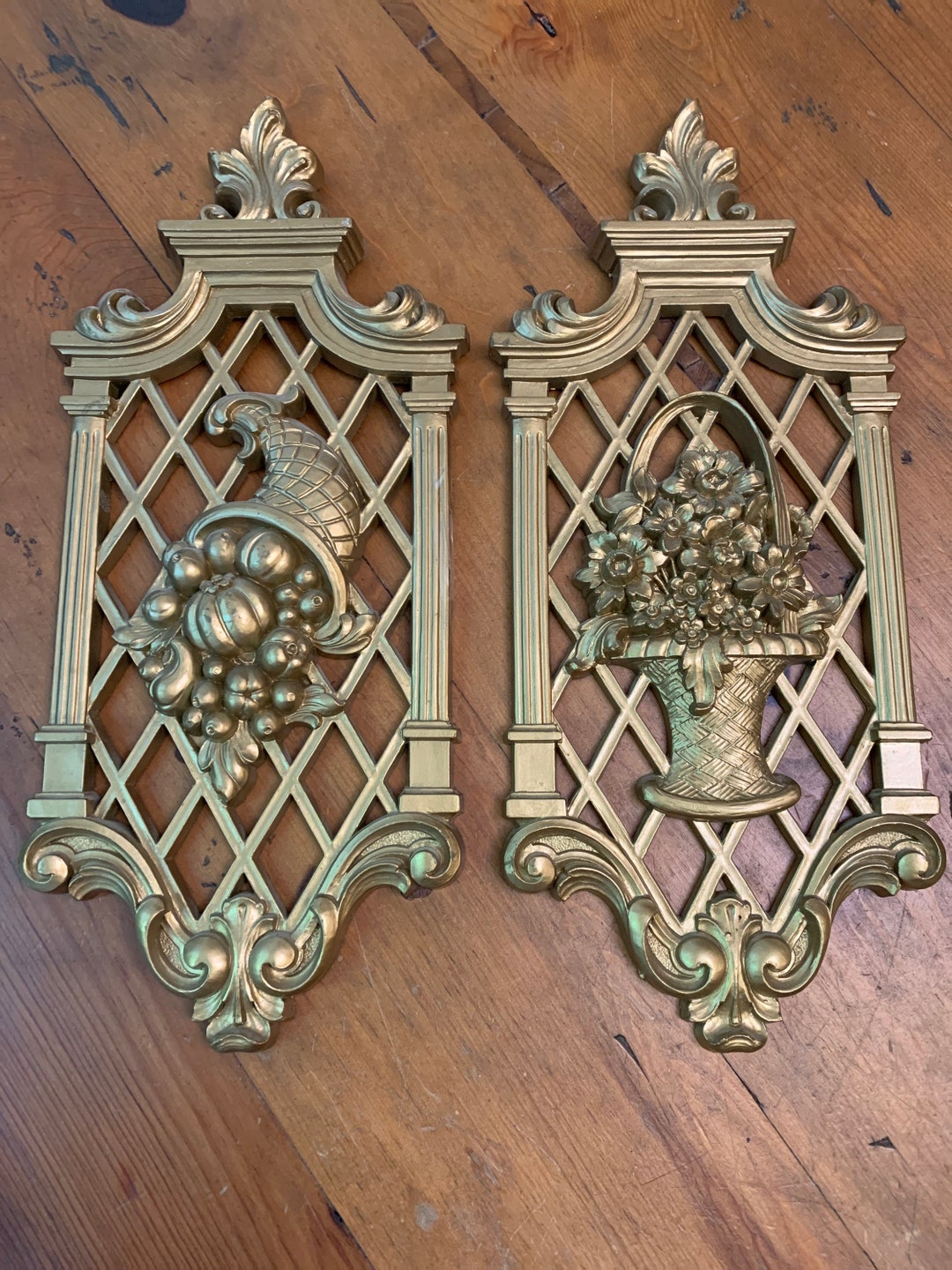 Vintage Gold Wall Decor Syroco Four Seasons Wall Panels Gallery Wall