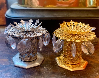 Vintage porte-oeufs de Pâques petits supports pour globes de cristaux bougeoirs maison magique petit support de crâne support de boule de cristal