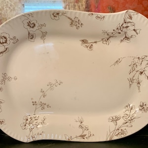 Large Antique Ironstone Brown Transferware Platter by Johnson Brothers Brown Transferware Platter Plate wall ironstone collection 1800s plat