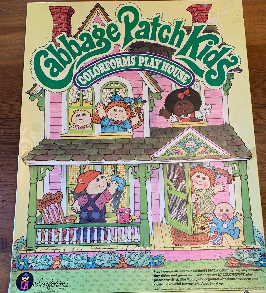 Vintage Cabbage Patch Kids 1983 Playhouse With Colorforms Vintage Game ...