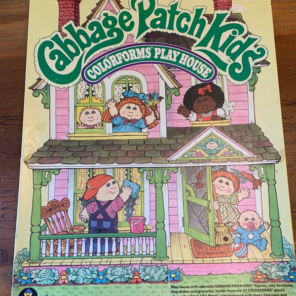 Vintage Cabbage Patch Kids 1983 Playhouse with Colorforms Vintage game 1980's lover gift 80's pop culture vintage nursery decor