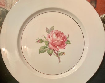 Romantic Vintage Rose 10" Dinner Plate Ancestral Manor Rose Mid Century Romancecore Romantic  Pink Roses Vintage Dishes bridal shower tea pa