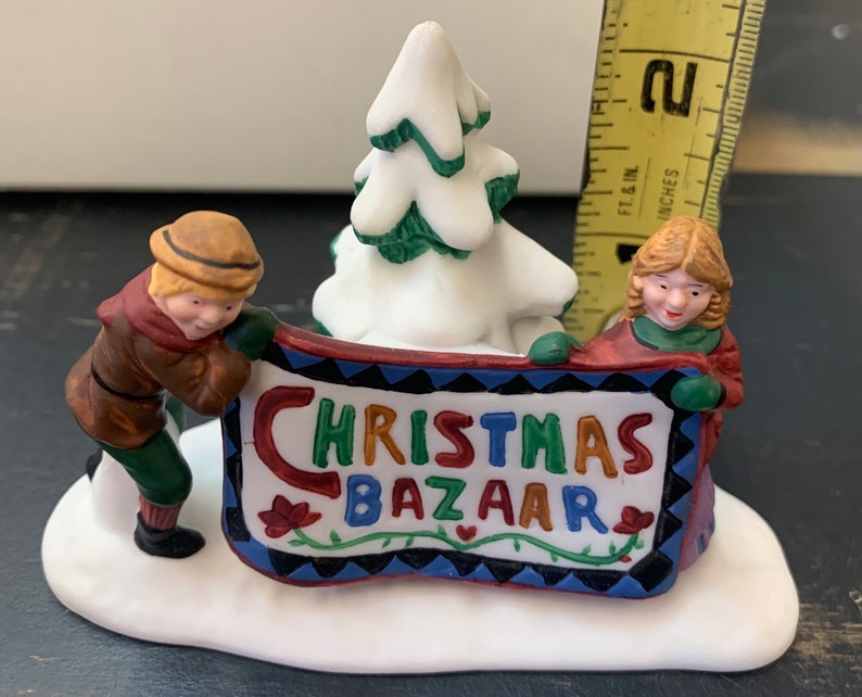 New in Box Dept 56 Santa's New England Village Christmas Bazaar Sign & English Post Office Box vintage Christmas - Thumbnail 2