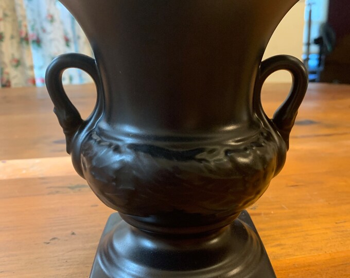 Mid Century Black Swan Vase Etsy