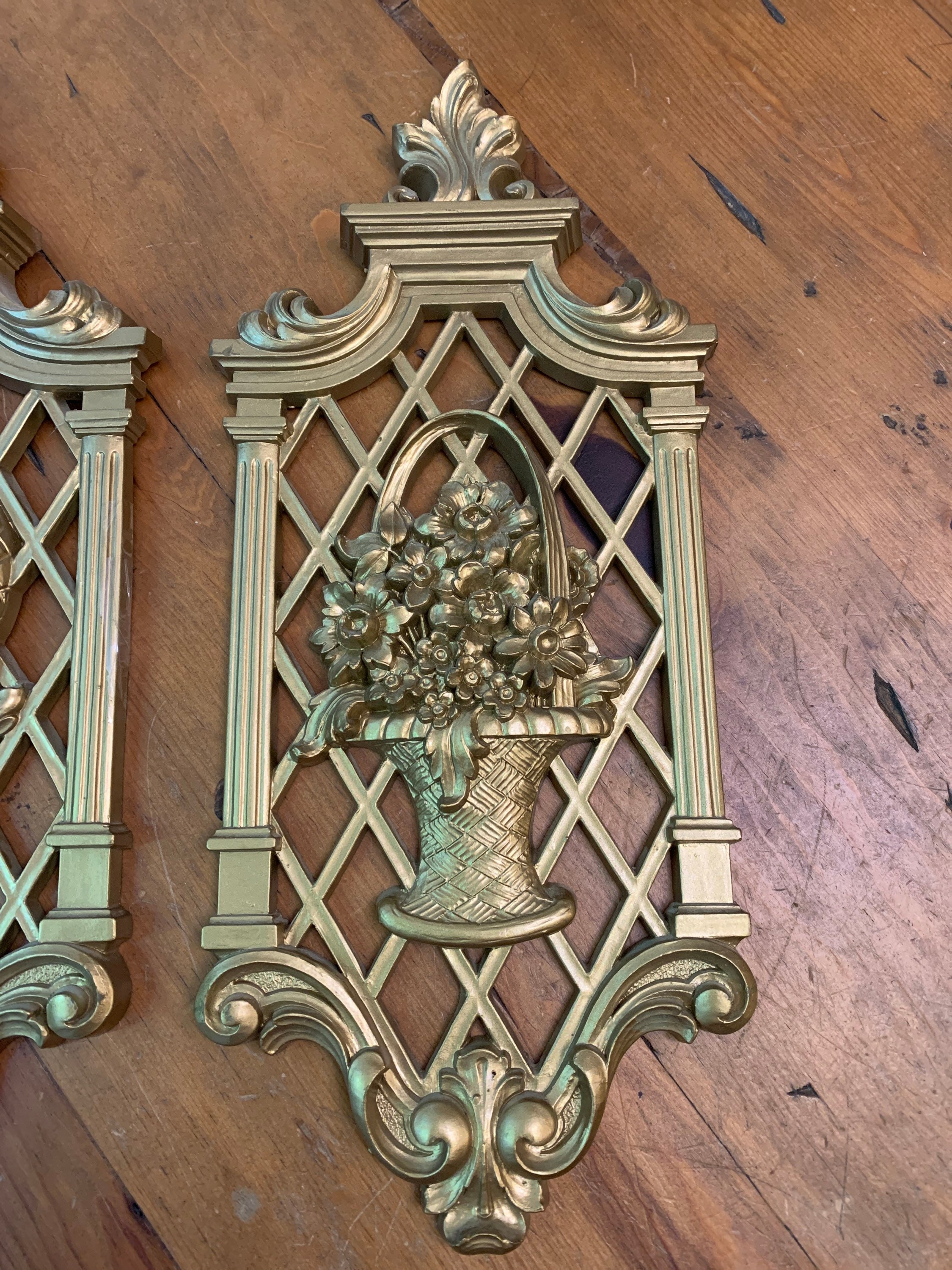 Vintage Gold Wall Decor Syroco Four Seasons Wall Panels Gallery Wall