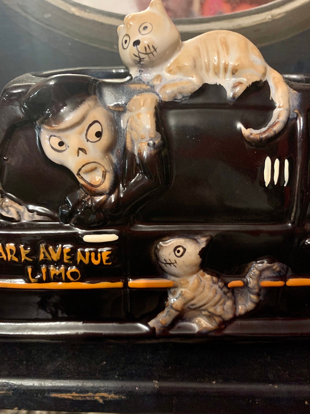 Halloween Yankee Candle Cat Limo Boney Bunch 2015 Candle Holder Vintage Halloween Gothic Home