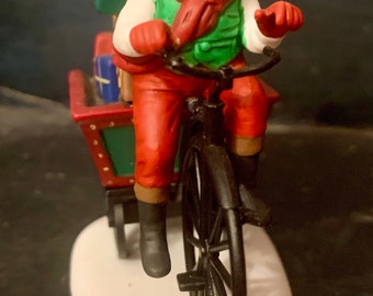 Department 56 Christmas Holiday Deleveries Elf on Bike The North Pole Series Christmas Village Vintage Christmas Decor