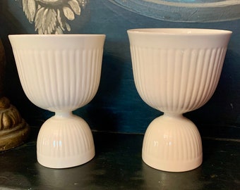 2 Antique English Ironstone Egg Cups Wedgwood