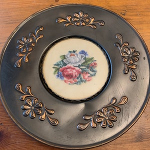 Antique Needlepoint Plate Art Nouveau Copper Plate Wall Gallery wall copper wall decor