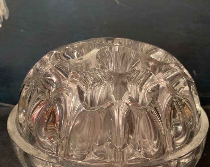 Vintage Large Glass Flower Frog Candle Holder Incense Holder Etsy