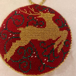 Handmade Needlepoint Santa Claus Ornament Canadian Mountie Santa Old World Santa Collector Christmas  ornament Handmade Needlepoint Gift