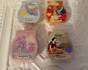 4 barras de cera Scentsy de Disney retiradas Blancanieves La Bella y la Bestia Dumbo Princesas Disney velas perfumadas acogedoras para el hogar de otoño