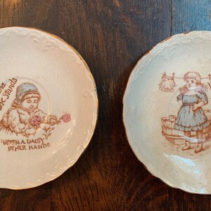 2 Antique Nursery Rhyme Plates