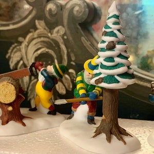 New in Box Deptartment 56 Woodsmen Elves The North Pole Village vintage Christmas Village Elf Decor Santa Gift Rustic Farm Christmas