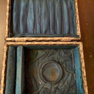 Antique Victorian Silver Plate Box Jewelry Box Inkwell box trinket box Bridgerton Decor