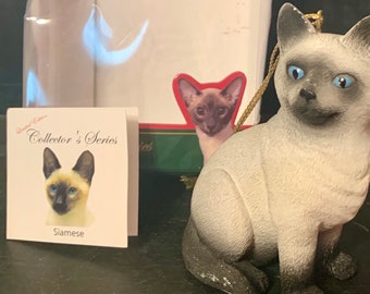 Vintage ACF Siamese Cat Christmas Ornament Collector's Edition Siamese Cat  Figurine Siamese Lover Gift Vintage Cat Christmas Ornament