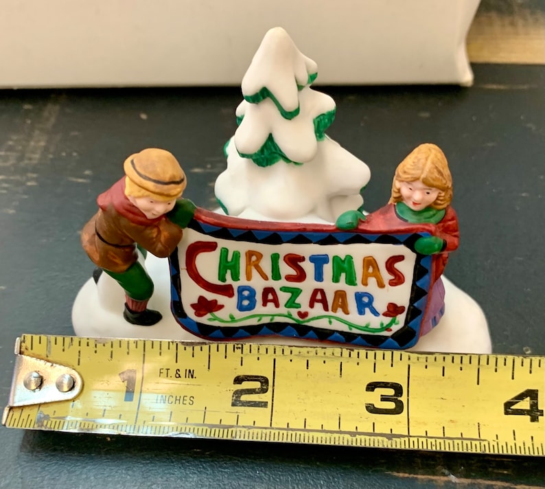 New in Box Dept 56 Santa's New England Village Christmas Bazaar Sign & English Post Office Box vintage Christmas - Thumbnail 4