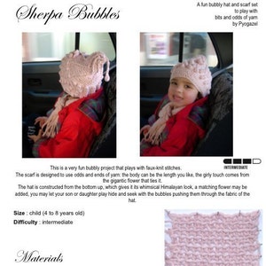 Sherpa Bubbles hat and scarf set crochet pattern image 5